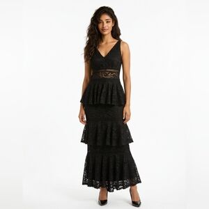 Privy Black Lace Maxi Dress